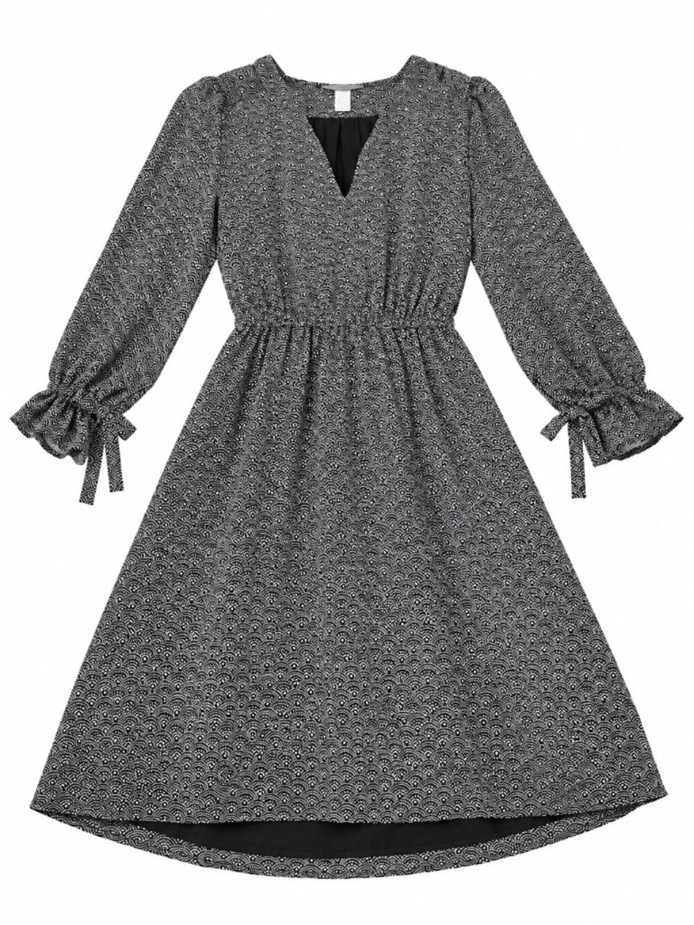 H&M Long Sleeve V-Neck Patterned Dress